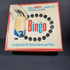 Vtg 1957 Deluxe Bingo Set w/ Magic Dispenser Whitman Publishing Complete++